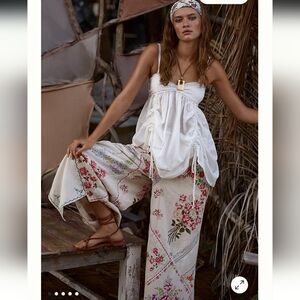 Anthropologie Patchwork Wide-Leg Crop Trousers